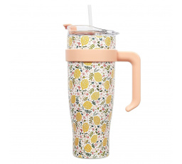 Termohrnček Miami Floral žltý