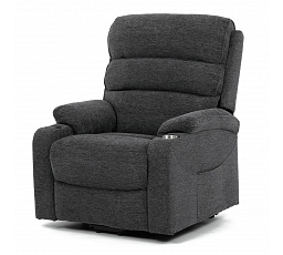 Kreslo polohovacie elektrické, 1 motor, sivá látka, bezdrôtové nabíjanie pre mobilný telefón