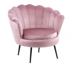 Kreslo velvet ružové /čierne nohy/ LC-032-1