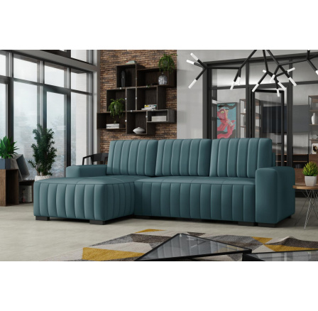 Rohová sedacia súprava Hakim L - manila38/tyrkysová