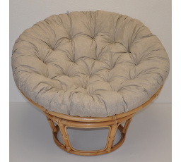 Ratanový papasan 115 cm medový - poduška tmavo béžový melír