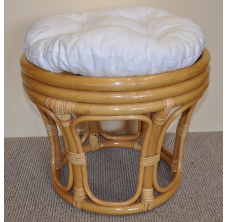 Vankúš na ratanovú stoličku biely - priemer 40 cm