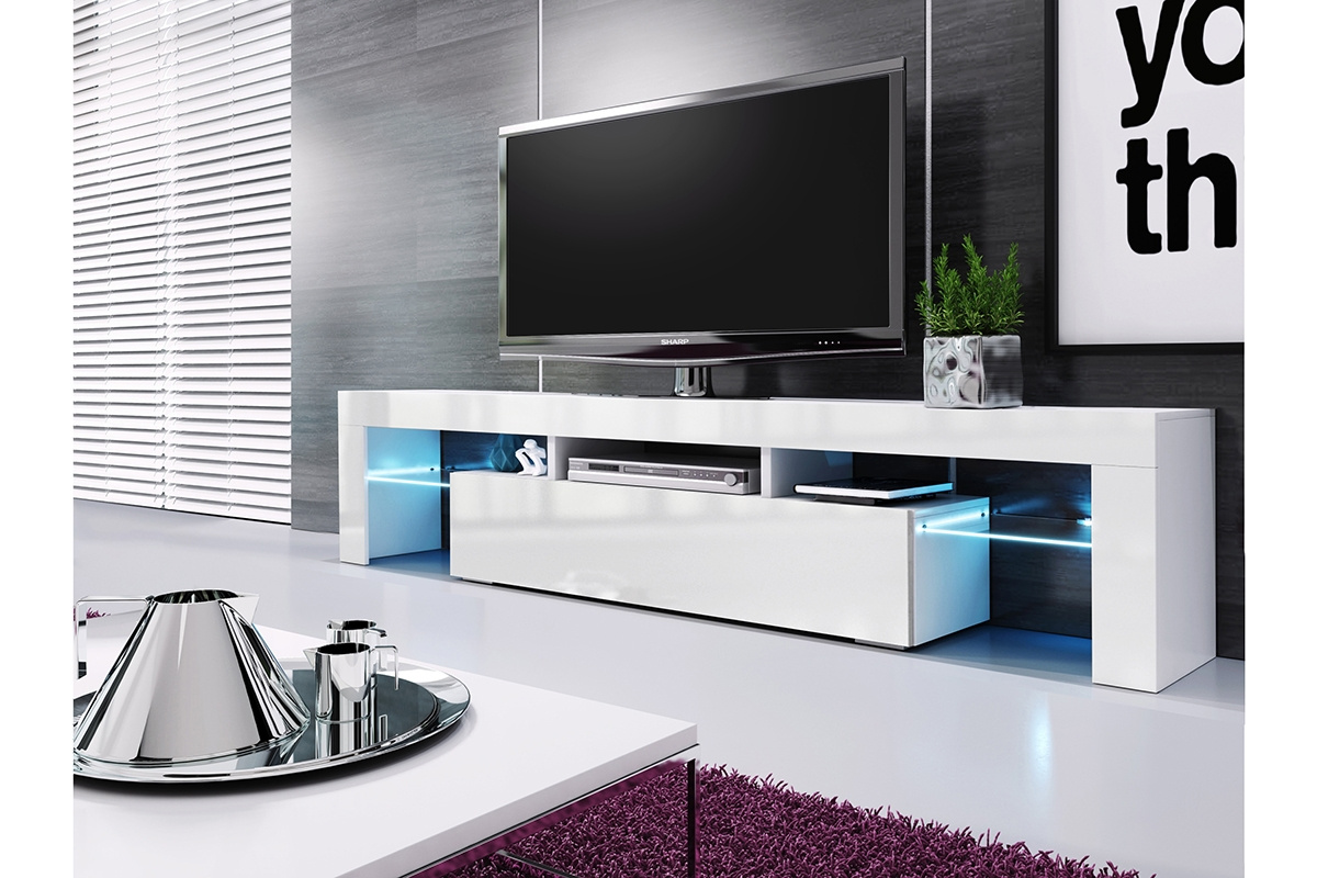 Modern TV Skrinka Vera 190 Cm Biely Lesk N bytok Pegas