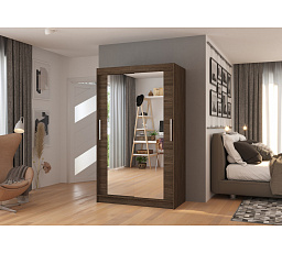 Posuvná skriňa so zrkadlom TIBAGO 120 Choco+Choco