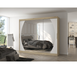 Posuvná skriňa so zrkadlom CAMBE 250 Sonoma+White