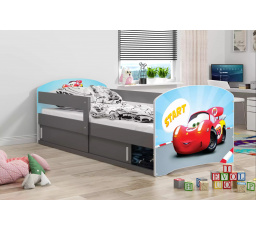 Detská posteľ LUKI 1 bez matraca, Grafit/Auto