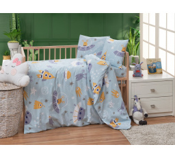 Bavlnené detské obliečky do malej postieľky 90x135, 45x60 cm Vesmírne UFO zipsový uzáver