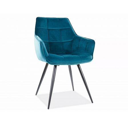 Jedálenská stolička LILIA VELVET, Tyrkys Bluvel 85/čierny Jedálenská stolička LILIA VELVET, Tyrkys Bluvel 85/čierny