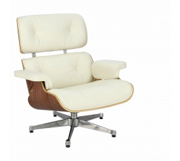 Kreslo Vip biela/orech/strieborná základňa TP