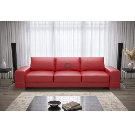 Sofa ZARA DL 270 cm prírodná koža - červená koža