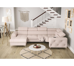 Rohová sedacia súprava ORION MAX III, relax s funkciou spania 165x320x190 cm - béžová, pravá