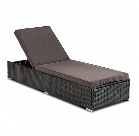 Záhradné kreslo LARGO Čierne/Hnedé Technoratan