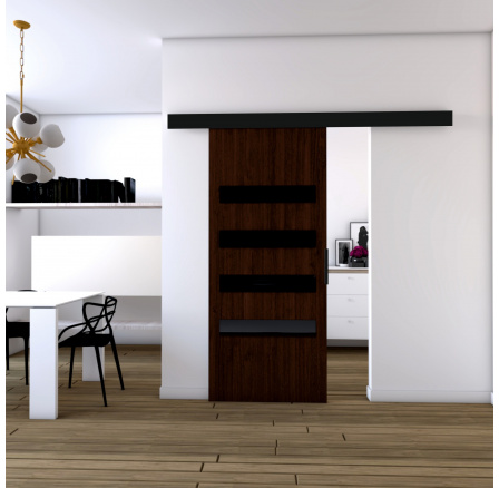 Posuvné dvere STANDART MIX F90, Wenge/čierna Posuvné dvere STANDART MIX F90, Wenge/čierna