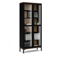 Vitrína ATREI 176, Čierna/orech