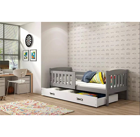 Posteľ Kuba 90x200 grafit/biela Posteľ Kuba 90x200 grafit/biela