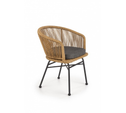 Jedálenská stolička K400, čierna/prírodná/sivá