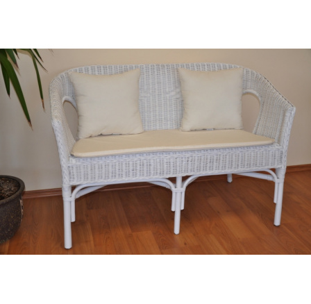 Poduška na lavicu Fabion biela s vankúšikmi