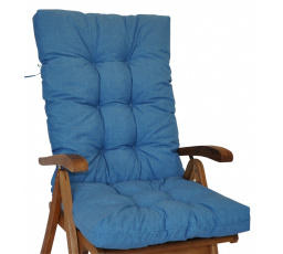 Vankúš pre vysoké záhradné kreslo z teakového dreva - tyrkysová látka