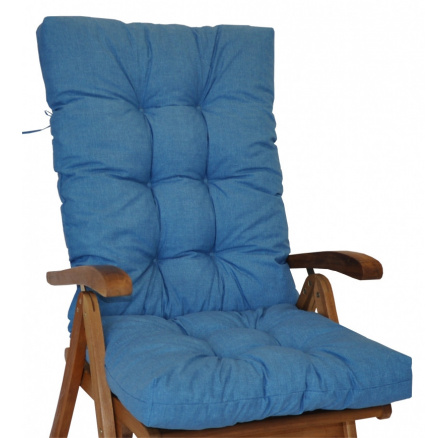 Vankúš pre vysoké záhradné kreslo z teakového dreva - tyrkysová látka