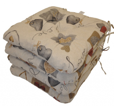 Sedadlo UNI Maxi s motívom srdca LOVE - sada 4 kusov