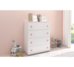 Komoda ELZA Biela+Ružová