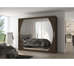 Posuvná skriňa so zrkadlom CAMBE 250 Choco+Choco