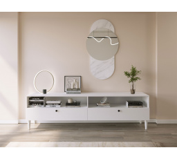 Televízny stolík DULLUM 200, biela/biela