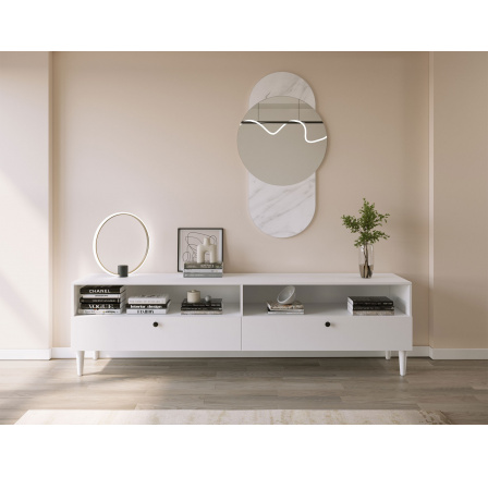 Televízny stolík DULLUM 200, biela/biela