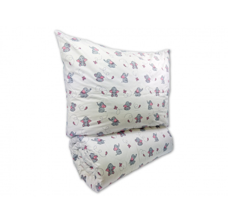 Bavlnené detské obliečky 140x200, 70x90cm Sloník sivý