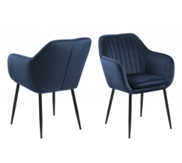 Stolička Emilia Velvet tmavomodrá/čierna
