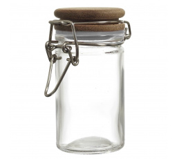 Sklenená nádoba s akáciovým viečkom 70 ml