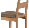 Jedálenská stolička, masívny buk, farba buk, hnedé čalúnenie