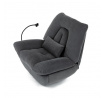 Polohovacie kreslo, elektrické zabudované ovládanie, siva, látka, TV-7089 GREY2
