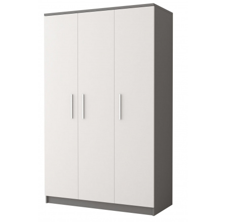 Šatní skriňa 3D OMEGA II - 19, Sivá/Biela