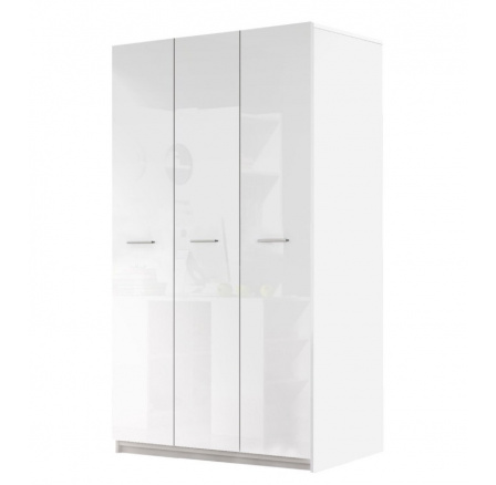 PARADISE 1 - Šatníková skriňa biela + biely lesk