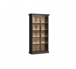 Vitrína LUCCA W2D, Čierna s LED osvetlením