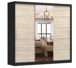Šatní skriňa MULTI 23, Čierna/Dub Sonoma