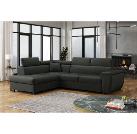 Rohová sedacia súprava Wiliam L tmavo sivá