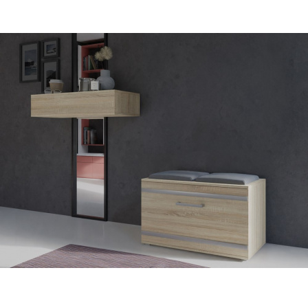 Botník GRANÁT, Dub sonoma/Sivá