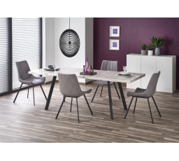 Jedálenský stôl DALLAS, čierny/mramor