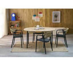 Jedálenský stôl PIVOT, dub artisan/čierna