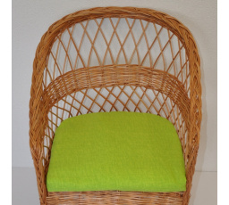 Vankúš na kreslo z vŕbového prútia - svetlozelená látka