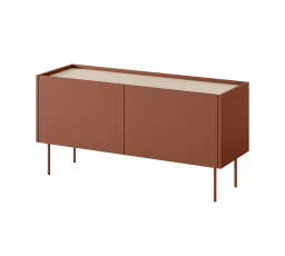 TV Komoda DESIN 2D, Keramická červená/dub nagano