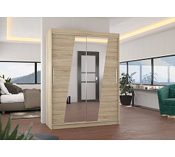 Posuvná skriňa so zrkadlom BOLTON 150 Sonoma+Sonoma