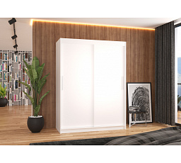 Šatní skriňa s posuvnými dverami DENVER 150 Biela+Biela