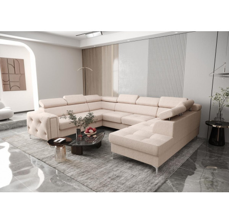 Rohová sedacia súprava ORION MAX I s funkciou spania 225X350X255 cm - béžová, ľavá Rohová sedacia súprava ORION MAX I s funkciou spania 225X350X255 cm - béžová, ľavá
