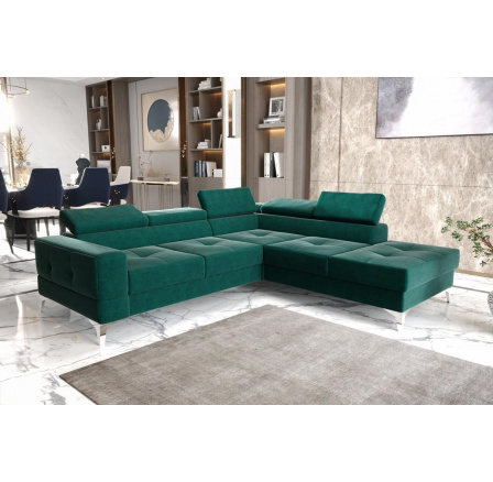 Rohová sedacia súprava TOSCANIA II priemer 230x250 - zelená, pravá