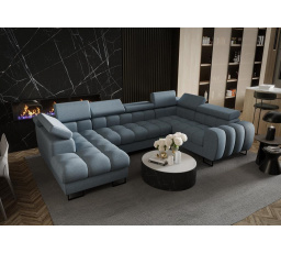 Rohová sedacia súprava ASPEN MAX II 195x350x170 cm - modrá, pravá