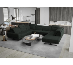 Rohová sedacia súprava FIORE MAX I 220x350x265 cm - tmavozelená, ľavá