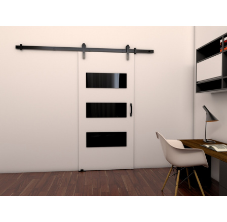 Posuvné dvere LOFT E100, biela/čierna Posuvné dvere LOFT E100, biela/čierna